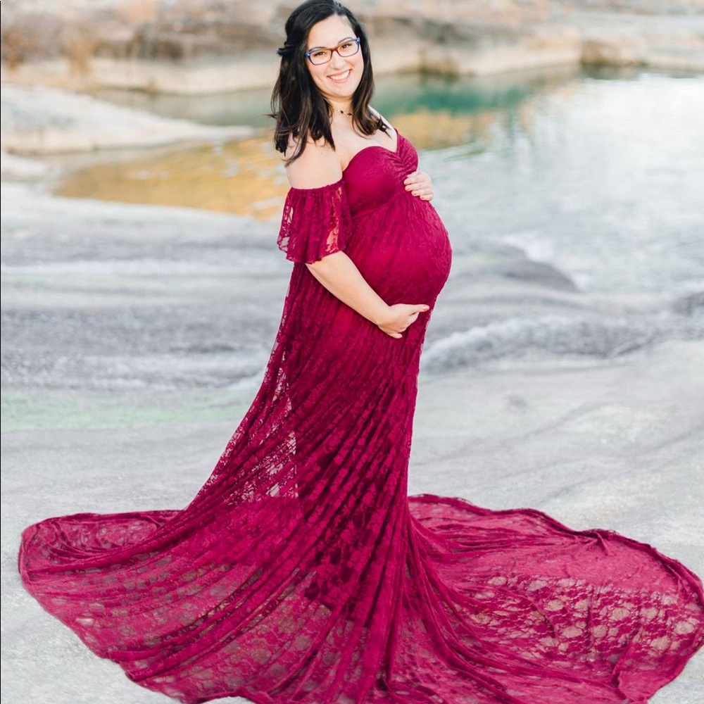 Boho Lace Maternity Photoshoot Gown